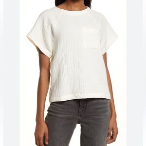 Madewell Asha Cotton Gauze Blouse | Size L | Lighthouse